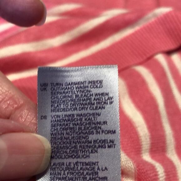 NYDJ Serra striped linen blend sweater in pink Size L - Picture 10 of 13